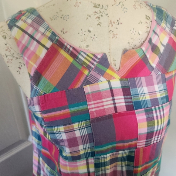 Talbots Pink Madras Plaid Patchwork Dress 8P - Picture 8 of 8